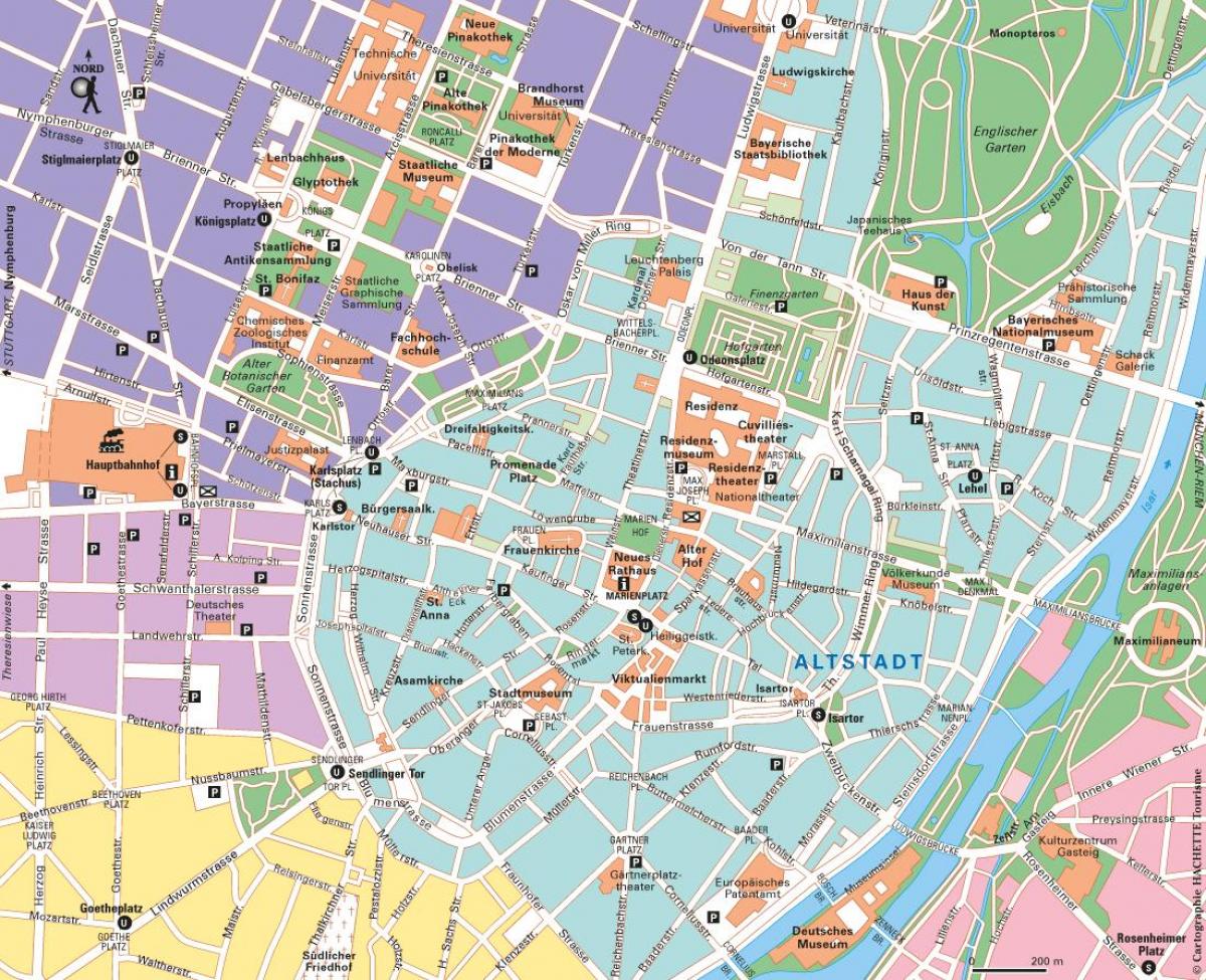 Monachium mapa centrum miasta