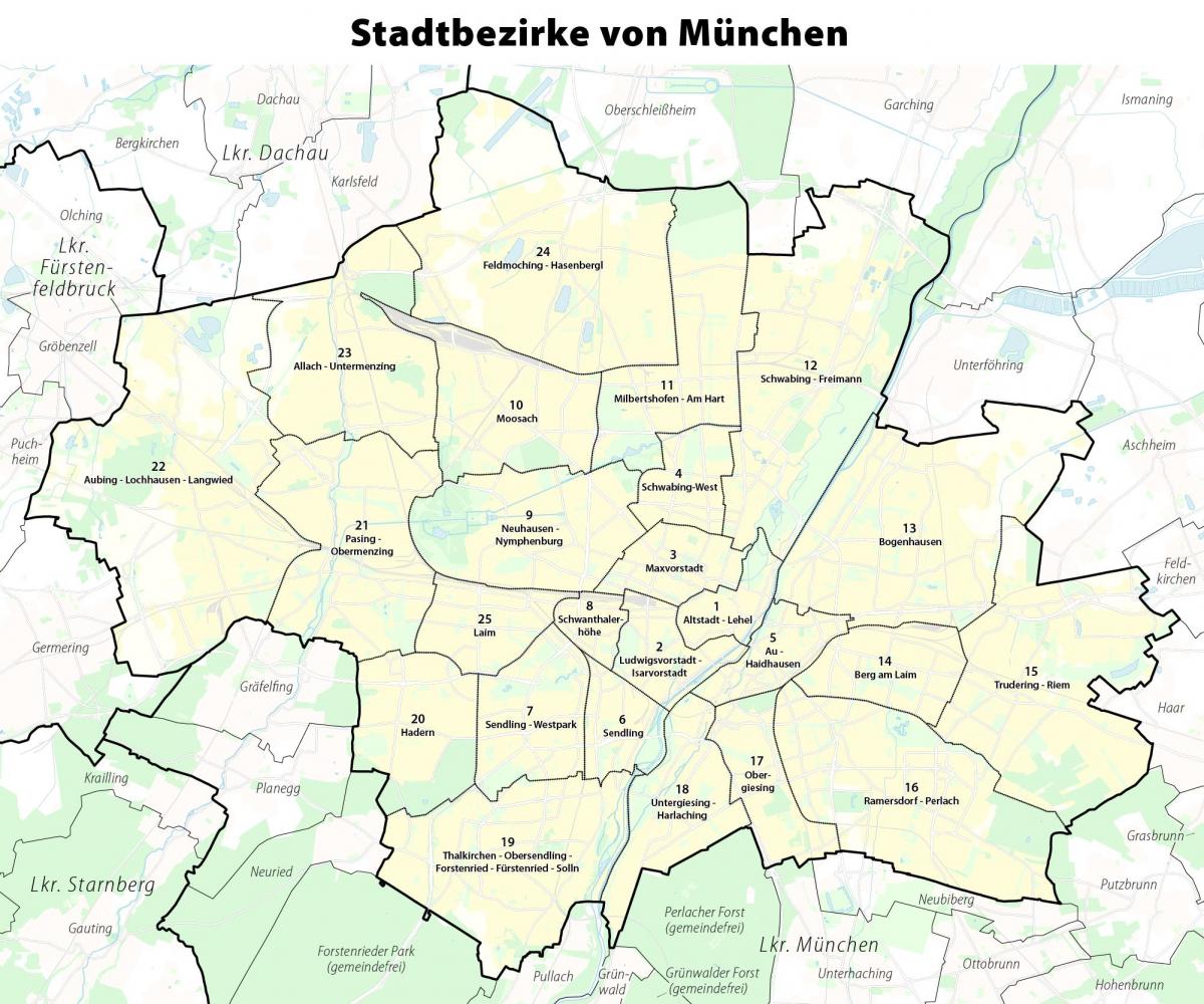 Mapa dzielnicy Monachium