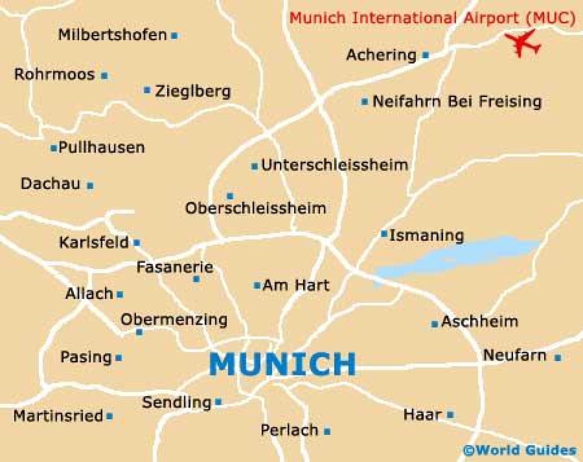 Mapa lotnisk Monachium