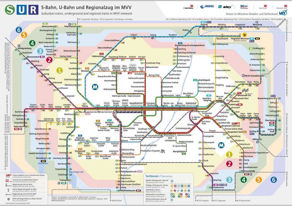 Monachium mapa stacji metra